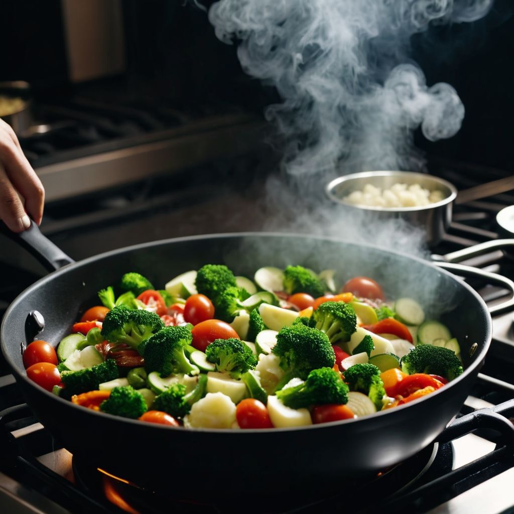 steaming vegetables